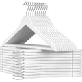 SONGMICS Set de 20 umerase din lemn, cu bara anti-alunecare pentru pantaloni, carlig pivotant la 360°, 45cm, alb