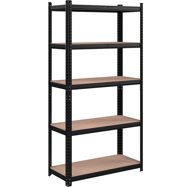 SONGMICS Raft de depozitare metalic, cu rafturi din MDF, 5 polite, max. 875 kg, 180x90x40cm, negru
