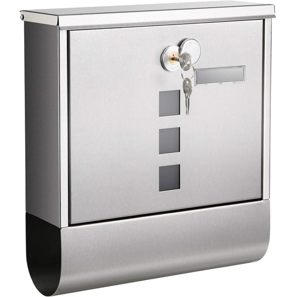 SONGMICS Cutie postala de exterior, pentru gard sau perete, din otel, 31x10x33cm, argintiu