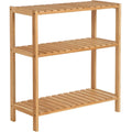 SONGMICS Raft de depozitare din bambus, cu 3 niveluri, 60x26x66 cm, maro