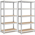 SONGMICS Set de 2 Rafturi de depozitare, cadru din otel armat, polite din MDF, max 2x875kg, 180x90x40cm, gri