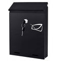 Cutie postala de exterior, pentru gard sau perete, din otel zincat, cu incuietoare, 26x6x19cm, gri inchis