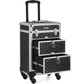 SONGMICS Valiza pentru cosmetice cu roti, profesionala, inchidere cu cheie, 24x34x56cm, negru