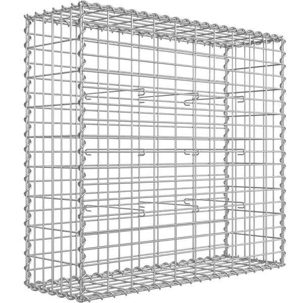 SONGMICS Cos de gabioane pentru pietre, otel galvanizat, 100x90x30cm, argintiu