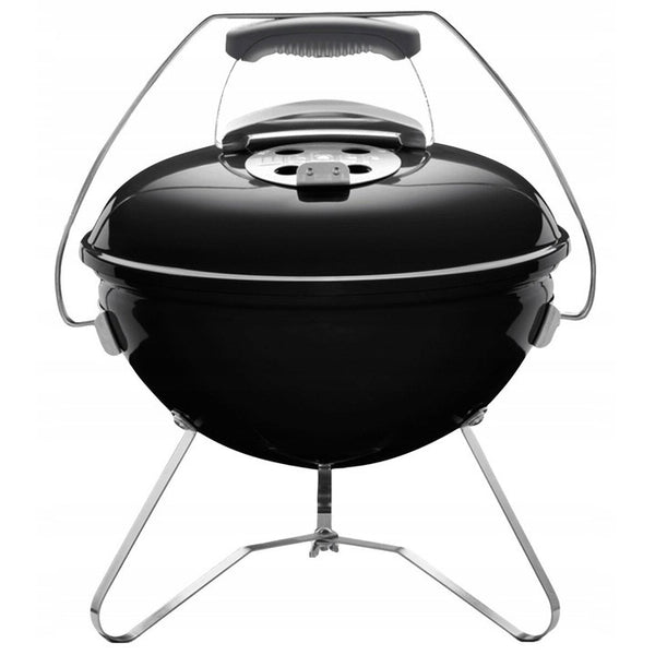 Gratar rotund, din otel, cu suport cromat, tava din inox, 43x37cm, negru