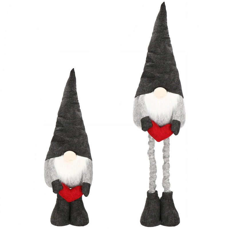 Figurina Craciun, Spiridus, picioare telescopice, inaltime extensibila 63-93cm