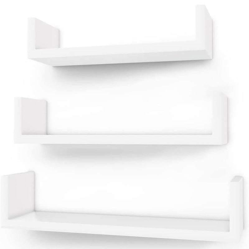 SONGMICS Rafturi plutitoare de perete, set 3 bucati, MDF, 30, 35 si 40 cm, alb