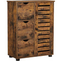 SONGMICS Comoda cu 3 sertare si dulap, 60x30x80cm, maro rustic