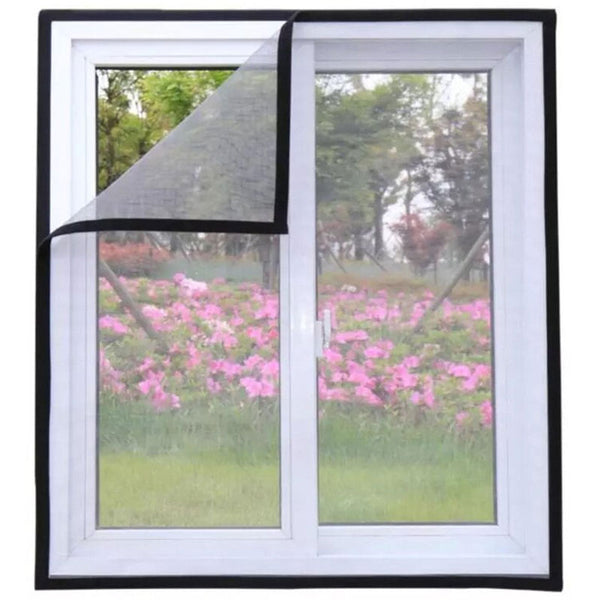 Plasa anti-insecte, pentru geam, fixare scai, dimensiune ajustabila, 150x180cm, negru