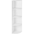 VASAGLE Raft de colt pentru podea, cu 4 nivele, din PAL, 30x30x130cm, alb