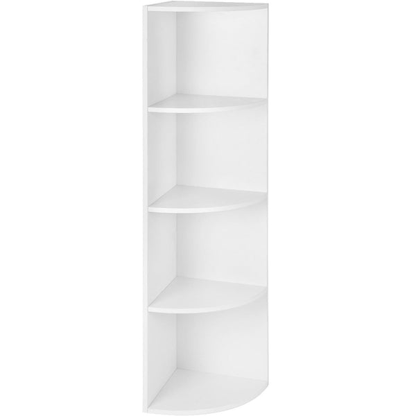 VASAGLE Raft de colt pentru podea, cu 4 nivele, din PAL, 30x30x130cm, alb