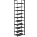 SONGMICS Raft de depozitare pantofi pe 10 niveluri, metal, instalare modulara, 28x45x173cm, negru