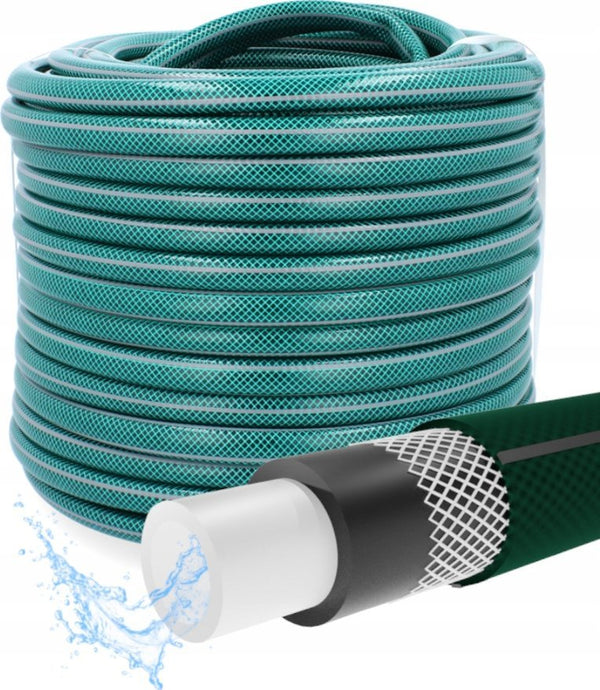 Furtun gradina armat Premium, 3/4" diametru, 20 m, protectie UV, 8 bar presiune, 4 straturi, verde