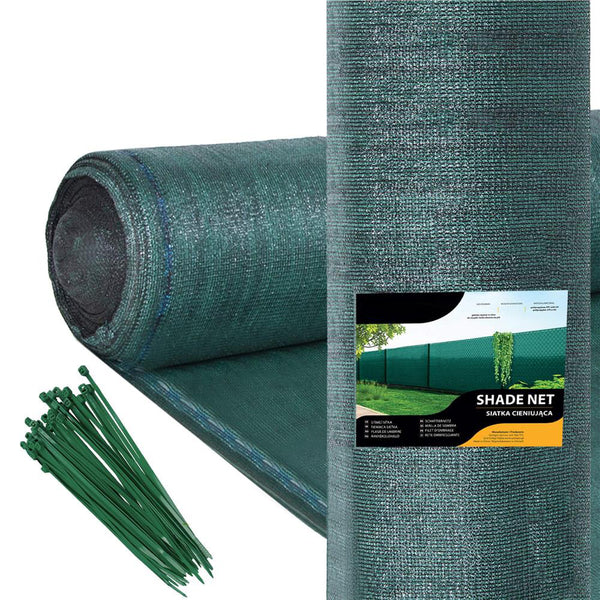 Plasa umbrire si intimitate pentru gard, 1.2m latime, 50m lungime, 140g densitate, verde cu negru