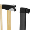Poarta de siguranta Safety Gate pentru scari, ajustabila, din lemn cu structura otel, 75-82cm, negru maro