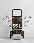 SONGMICS Carucior de cumparaturi piata, pliabil, compartiment frigorific, multifunctional, 44x35x100 cm, negru