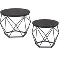 VASAGLE Set de 2 mese de cafea, stil industrial, 50x40cm si 40x36cm, negru