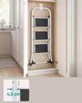 SONGMICS Scara pliabila cu 3 trepte, sarcina 150 kg, otel, 47x75x105 cm, alb si negru