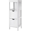 VASAGLE Dulap de podea pentru baie, multifunctional, 2 sertare, 30x30x89cm, alb
