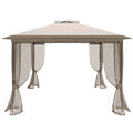 Cort pavilion de gradina tip pergola, automat pop-up, 300×300 cm, cu 4 pereti laterali cu plasa, impermeabil cu rezistenta UV, bej