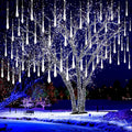(DL) Instalatie de Craciun, 8 tuburi, 30cm, 144 LED, ploaie de meteoriti, alb