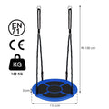 Leagan tip cuib Sersimo NS24, diametru 110cm, inaltime reglabila, pentru exterior, sarcina 150 kg, Albastru Negru