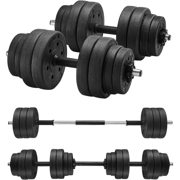 SONGMICS Set gantere si haltera reglabile 2x15kg cu bara din otel