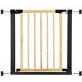 Poarta de siguranta Safety Gate pentru scari, ajustabila, din lemn cu structura otel, 75-82cm, negru maro