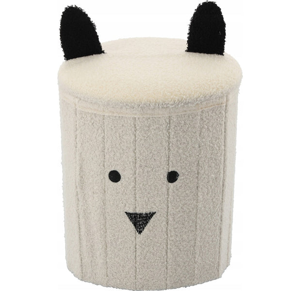 Taburet pentru copii, pliabil cu spatiu depozitare, 80kg, 28×34 cm, bej