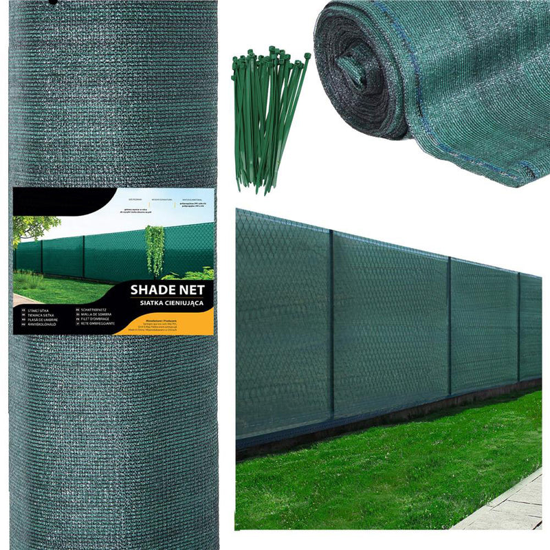 Plasa umbrire si intimitate pentru gard, 1.2m latime, 50m lungime, 140g densitate, verde cu negru
