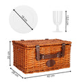Cos de picnic echipat pentru 4 persoane Deluxe, din rachita, cu vesela si tacamuri, frigorific