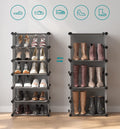 SONGMICS Dulap de depozitare pantofi modular, configurabil cu 10 compartimente, 43x31x173 cm, gri