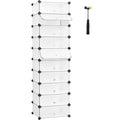 SONGMICS Dulap de depozitare pantofi modular, configurabil cu 10 compartimente, 43x31x173cm, alb