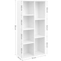VASAGLE Biblioteca cu 7 compartimente deschise, MDF, 50x24x106cm, alb