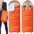 Sac de dormit tip mumie, cu geanta de transport, 175x73cm, 8-20grade, portocaliu