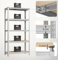 SONGMICS Set de 2 Rafturi de depozitare, cadru din otel armat, polite din MDF, max 2x875kg, 180x90x40cm, gri