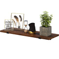SONGMICS Set 2 rafturi de perete plutitoare, MDF cu efect de lemn vintage, 60x20cm, 15 kg per raft, maro rusic