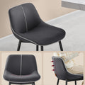 VASAGLE Set 2 scaune de bar, spatar ergonomic din piele artificiala, cadru metalic, 50x50x88 cm, negru