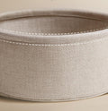 VASAGLE Masuta de cafea rotunda cu cos de stofa, statie de incarcare 2 prize si 2 USB, 45x50cm, alb