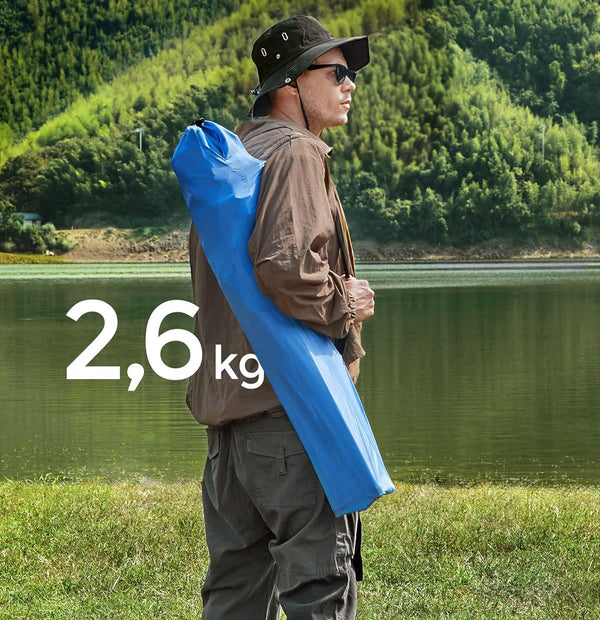 SONGMICS Set 2 scaune pliabile de camping sau pescuit, suport pahar, maxim 150kg, albastru