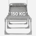 SONGMICS Sezlong pliabil, cu parasolar si tetiera, spatar reglabil in 4 pozitii, maxim 150kg, 193x53x29cm, gri deschis