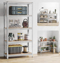 SONGMICS Set de 2 Rafturi de depozitare, cadru din otel armat, polite din MDF, max 2x875kg, 180x90x40cm, gri