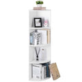 VASAGLE Raft de colt pentru podea, cu 4 nivele, din PAL, 30x30x130cm, alb