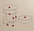 VASAGLE Masuta de cafea rotunda cu cos de stofa, stil modern, 45x75cm, alb cu bej