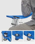 SONGMICS Set 2 scaune pliabile de camping sau pescuit, suport pahar, maxim 150kg, albastru