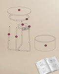 VASAGLE Masuta de cafea rotunda cu cos de stofa, statie de incarcare 2 prize si 2 USB, 45x50cm, alb