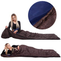 Sac de dormit tip mumie, cu geanta de transport, 220x80cm, 0-15grade, maro