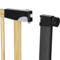 Poarta de siguranta Safety Gate pentru scari, ajustabila, din lemn cu structura otel, 82-89cm, negru maro