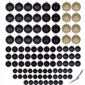 Set globuri de Craciun, 100 bucati, 3-6cm, negru auriu