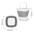 Lighean pliabil, patrat, din plastic si silicon, 24x19cm, 5litri, gri